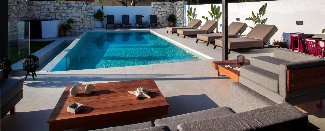 Avrilia Seaside Villa Heated Pool Almyrida  Bagian luar foto