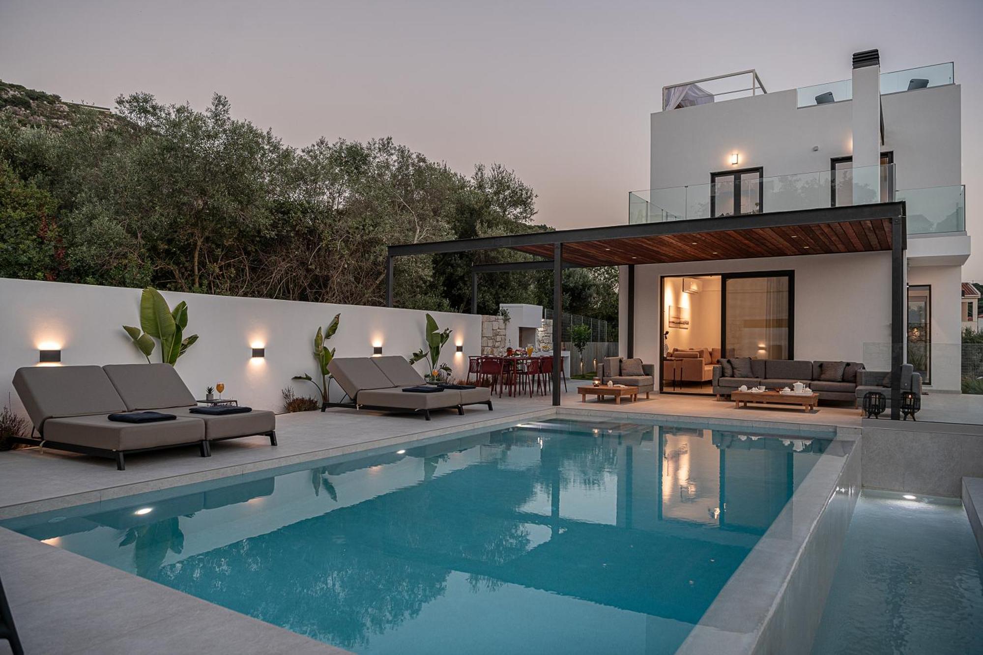 Avrilia Seaside Villa Heated Pool Almyrida  Bagian luar foto
