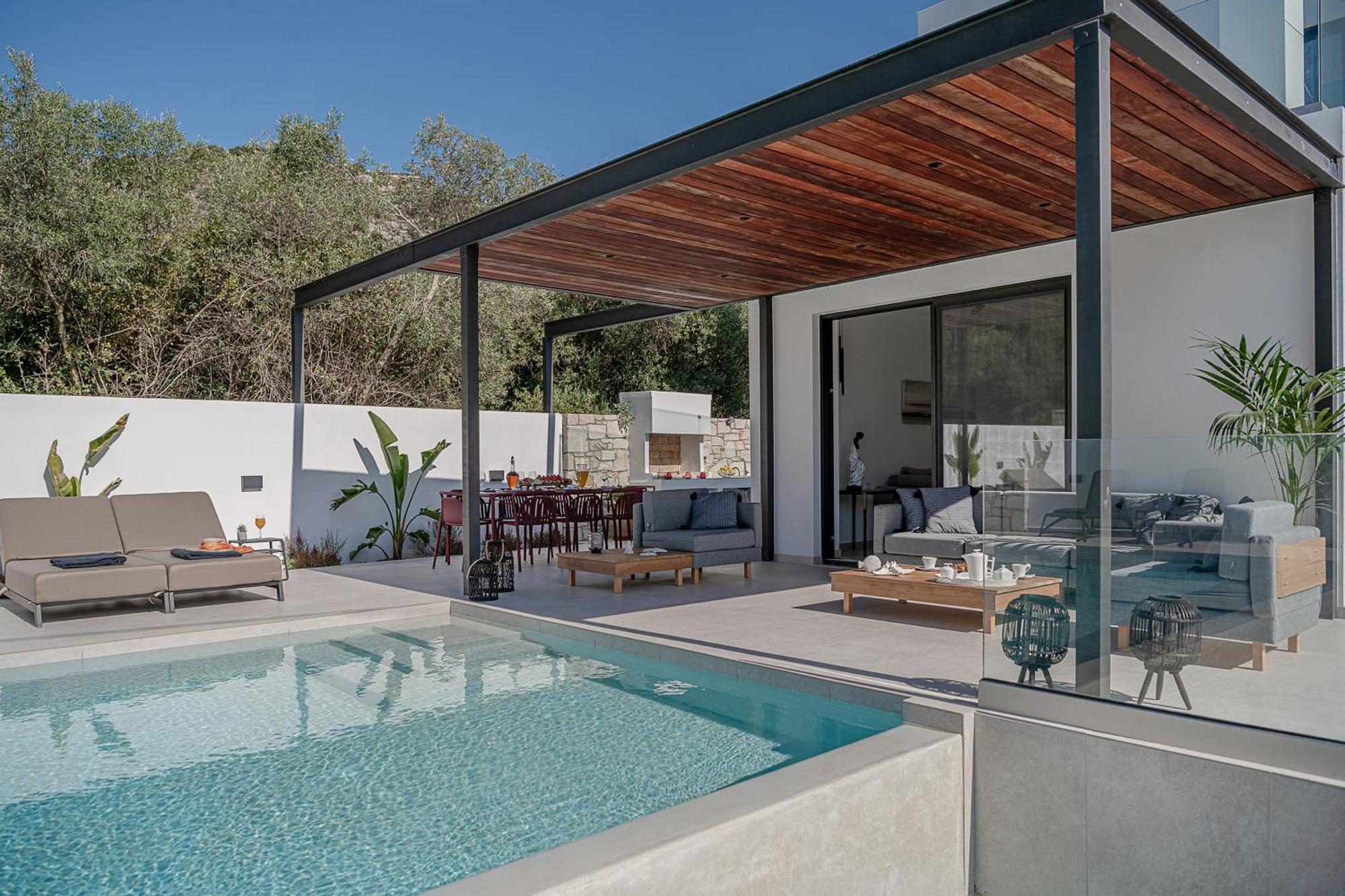 Avrilia Seaside Villa Heated Pool Almyrida  Bagian luar foto